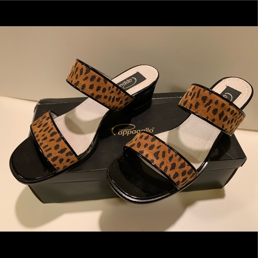 WOMEN’S PAPPAGALLO LEOPARD/ ANIMAL PRINT BLOCK HEELS.